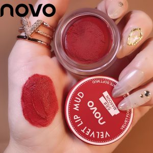 NOVO Lip Mouth Red Lip Pot Long-lasting Waterproof Makeup Lipstick And Cheek Blusher Lip Tint Cosmetics