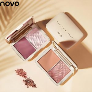NOVO Facial Highlighter Makeup Palette Face Matte Shadow Lasting Glow Brighten Contour Shimmer Powder 3D Nose Cosmetics