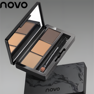 NOVO Three-color Eyebrow Powder With Brush Waterproof Long Lasting Shaping Fine Powder Natural Three-dimensional Not Easy To Smudge Easy To Use Eyebrow Makeup